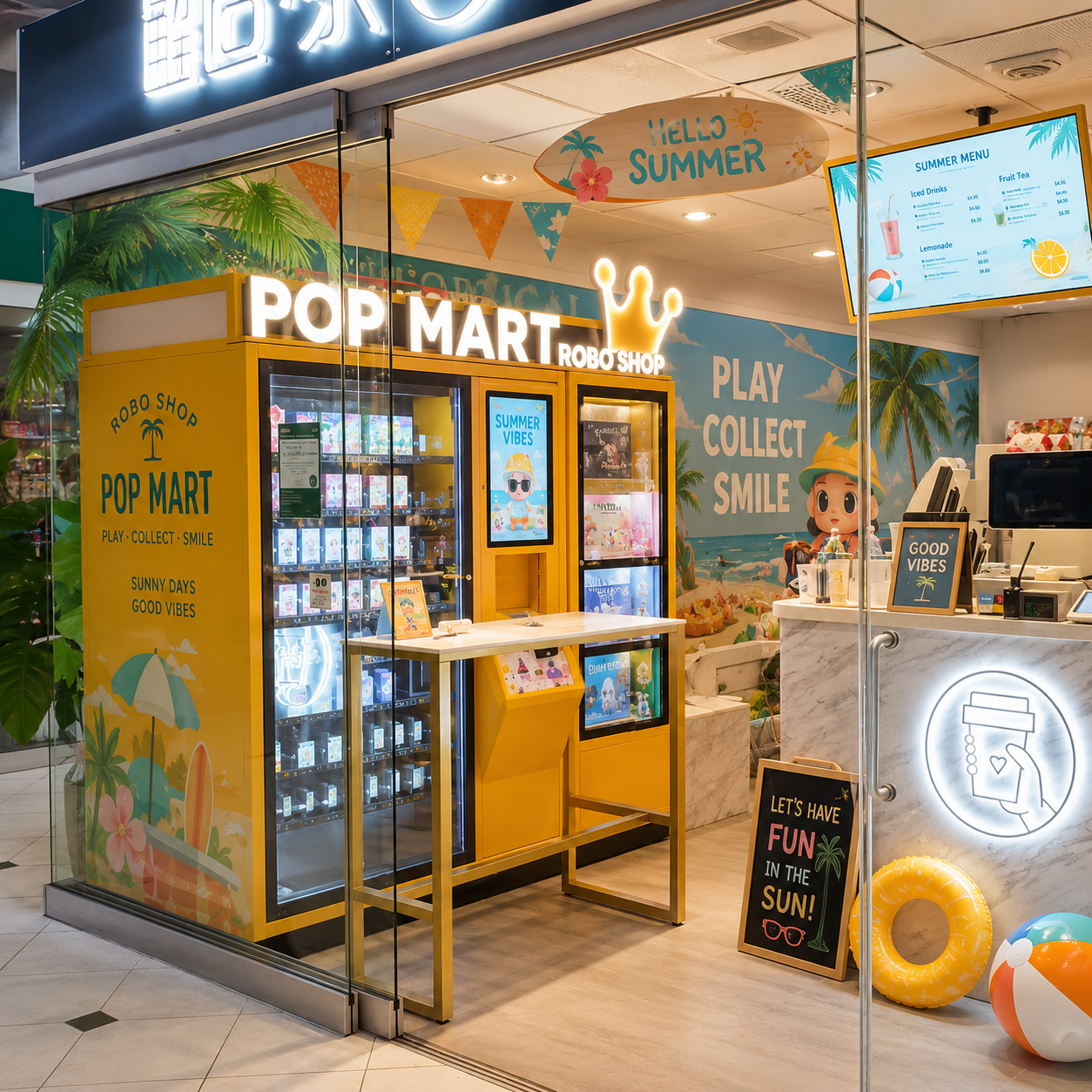 POP MART Robo Shop inside a bright mall storefront