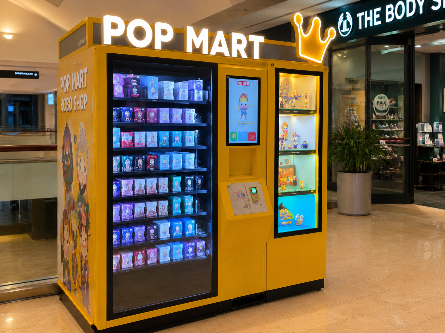 POP MART Robo Shop collectible display inside Square One