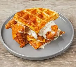 Buffalo slider on waffle