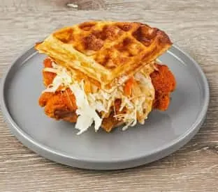 Nashville Hot Slider on Waffle